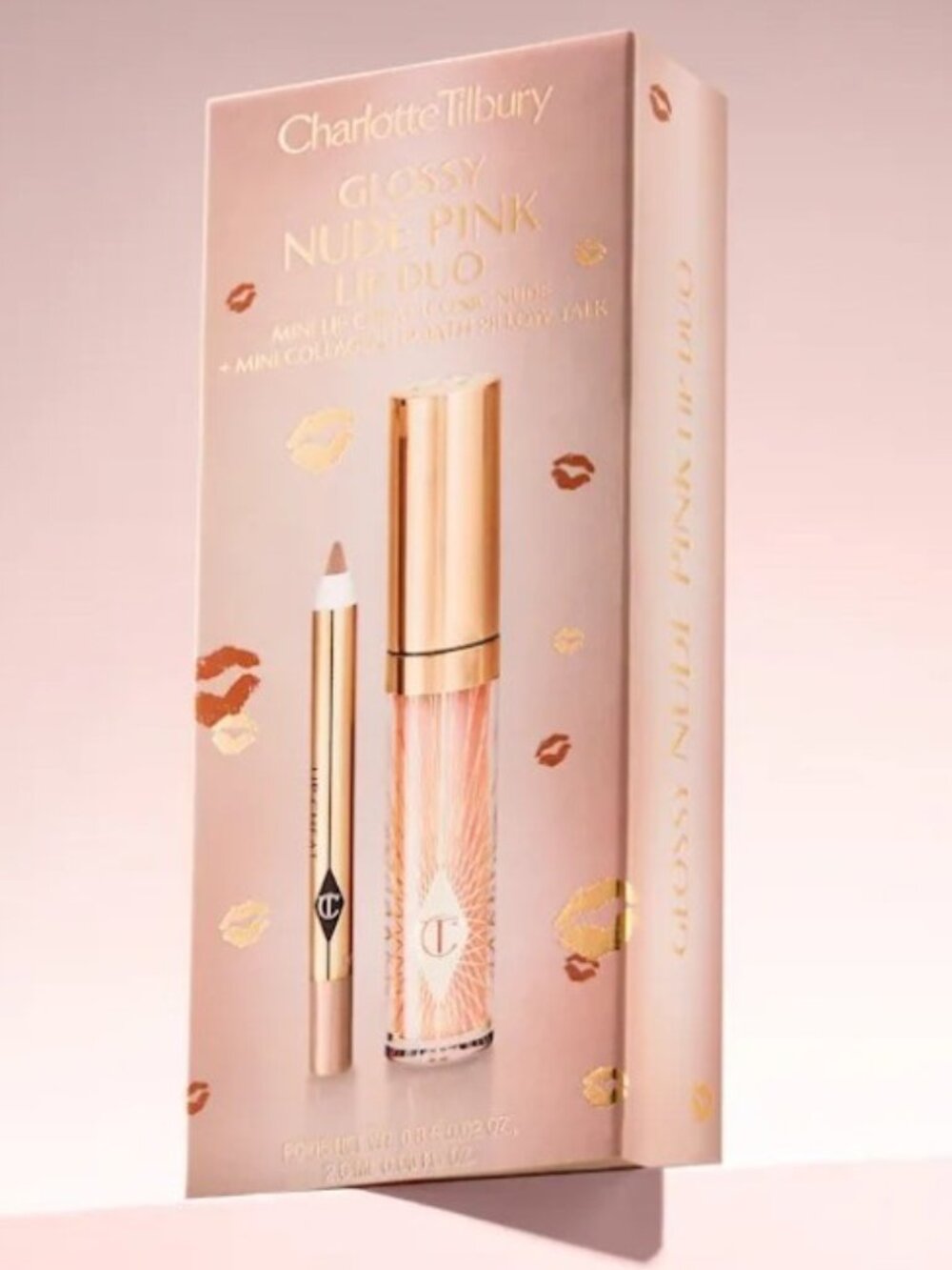 New Charlotte Tilbury GLOSSY LIP DUO NUDE PINK boxed